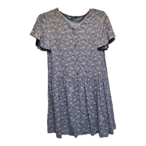 United Colors Of Benetton Kids Blue Tiered Floral Dress - Size L (12-14)